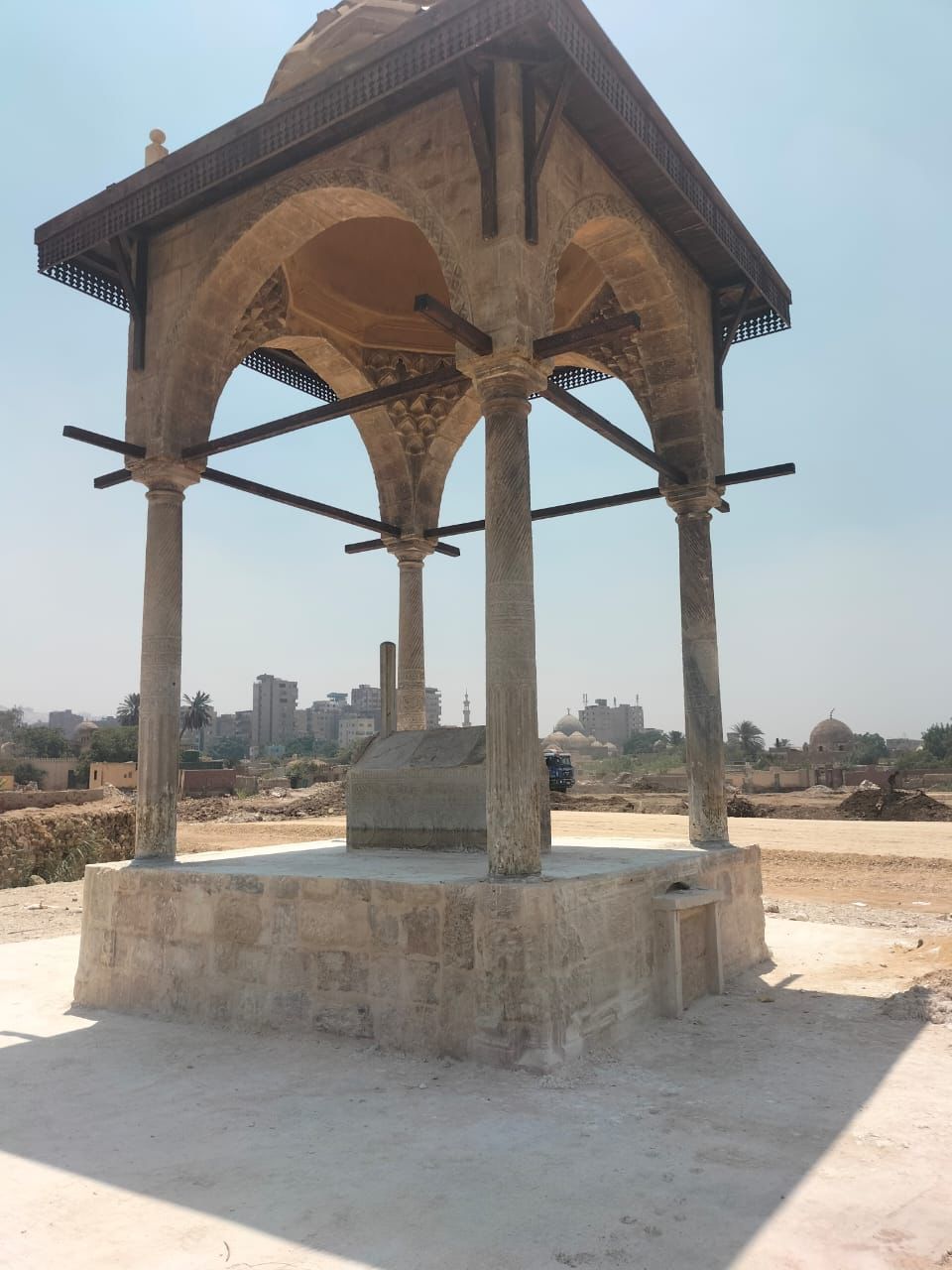 الانتهاء من مشروع فك وإعادة تركيب قبة رقية دودو بمنطقة الإمام الشافعي