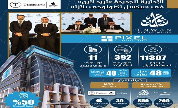 انفوجراف: لأول مرة في العاصمة الإدارية الجديدة تريد لاين في بيكسل تكنولوجي بلازا