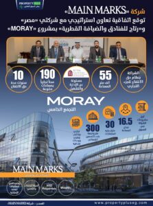 انفوجراف.. شركة «Main Marks» توقع اتفاقية تعاون مع شركتي «مصر» و«رتاج للفنادق والضيافة القطرية» بمشروع «MORAY»